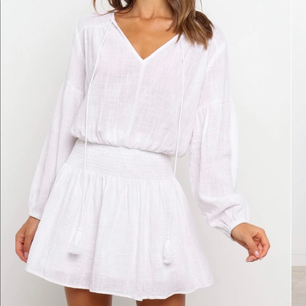 White linen dress - size large - NWT